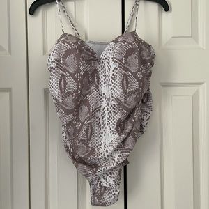 Matte Collection Snake Print 1 Piece Bathing Suit